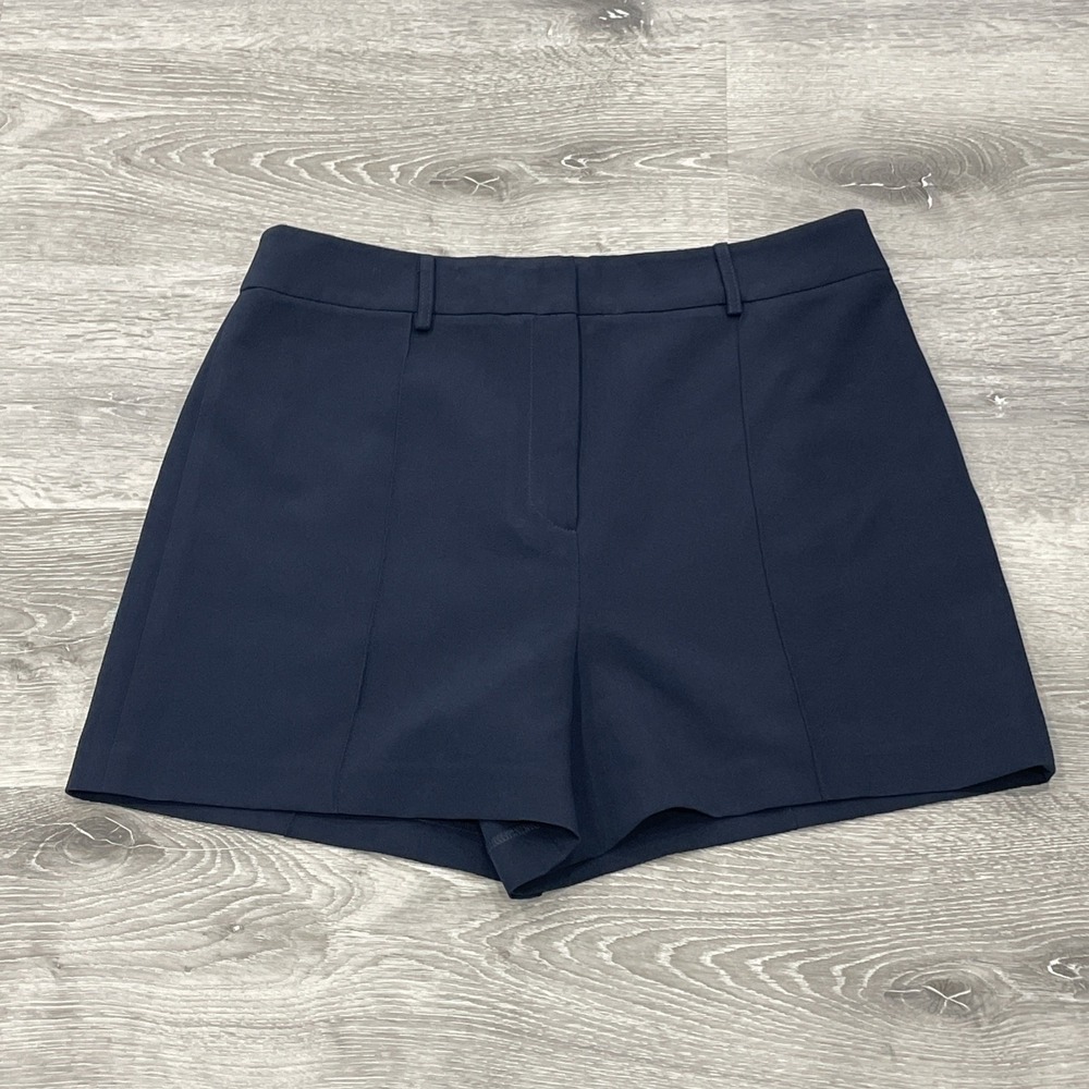 MILLY Hayden Pintuck Shorts Navy Blue Women's Size 12